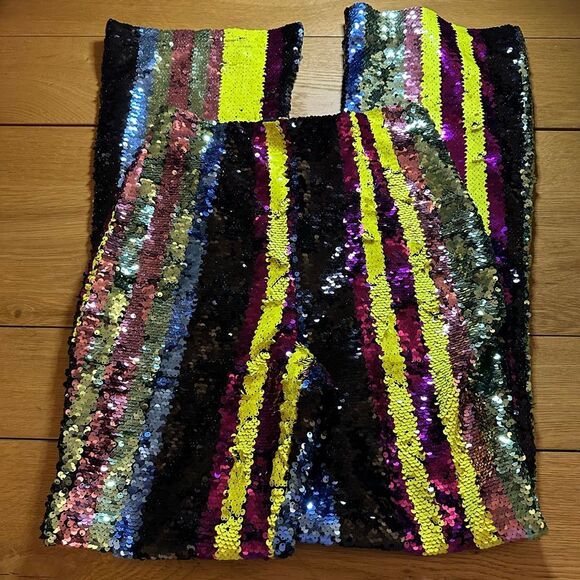 NWT sequin flares pants xs - Picture 3 of 11